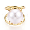 Brass Cuff Rings for Women KK-T074-01G-2