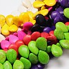 Dyed Synthetical Turquoise Teardrop Bead Strand G-P083-94-1
