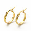 201 Stainless Steel Grooved Hoop Earrings with 304 Stainless Steel Pins for Women EJEW-M214-06B-G-2