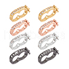   8Pcs 4 Colors Rack Plating Brass Micro Pave Cubic Zirconia Twister Clasps ZIRC-PH0001-45-7