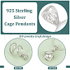 BENECREAT 1Pc Sterling Silver Pendant Cabochon Setting STER-BC0002-52-4