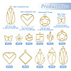 44Pcs 11 Styles Rack Plating Alloy Open Back Bezel Pendants FIND-TA0003-34-4