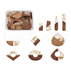 Kissitty Resin & Walnut Wood Big Pendants RESI-KS0001-04-19