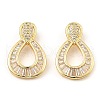 Rack Plating Brass Micro Pave Clear Cubic Zirconia Pendants KK-M253-07G-1