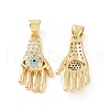 Brass Micro Pave Cubic Zirconia Pendants ZIRC-P106-05G-1