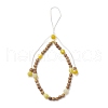 3Pcs 3 Colors Dyed Natural Banded Agate & Wood Round Beaded Phone Hand Strap Chains HJEW-JM03365-3