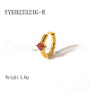 Elegant Stainless Steel Cubic Zirconia Hoop Earrings QA9597-2-1