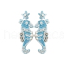 Summer Ocean Vacation Style Handmade Glass Seed Beaded Bohemian Dangle Stud Earrings PW-WGFE95A-04-1