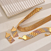 Iron Wide Chain Bracelets & Earrings & Necklaces Sets for Women MO8761-1