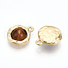 Flat Round Alloy Resin Pendants PALLOY-N177-06G-2
