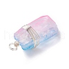 Electroplate Natural Quartz Crystal Pendants PALLOY-JF01268-02-5