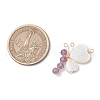 Natural Gemstone Beads with Natural Freshwater Shell Beads and Eco-Friendly Copper Wire Pendants PALLOY-TA00234-2