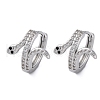 Brass Cubic Zirconia Hoop Earrings EJEW-Q014-39P-2