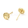 Rack Plating Brass Tree of Life Stud Earrings for Women EJEW-C028-05G-2