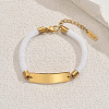 Ion Plating(IP) 304 Stainless Steel ID Bracelets for Women CJ3511-2-1