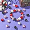 Halloween Theme Printed Natural Wooden Beads WOOD-YW0001-22-5