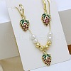 Brass Micro Pave Cubic Zirconia Pendant Necklaces & Hoop Earrings Sets FS-WGB514D-03-2