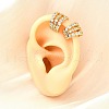 Brass Micro Pave Clear Cubic Zirconia Cuff Earrings EJEW-F370-38A-G-2
