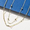Brass Double Layer Necklaces NJEW-D302-54G-1