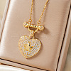 Fashionable Brass Full Crystal Rhinestone Heart Star Pendant Necklaces PD1467-3