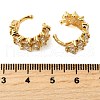 Brass Micro Pave Clear Cubic Zirconia Cuff Earrings EJEW-K309-05G-5