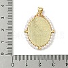 Brass with ABS Imitation Pearl Pendants KK-Z115-05G-02-3