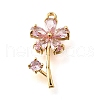 Brass Micro Pave Clear Cubic Zirconia Pendants KK-U065-01C-G-1