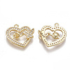 Brass Micro Pave Cubic Zirconia Peg Bails Pendants KK-T038-359G-2