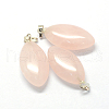 Horse Eye Natural Rose Quartz Pendants G-Q363-17-2