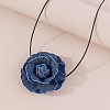 Denim Rose Flower Lace-up Choker Necklaces for Women FS-WG56290-01-4