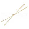 Rack Plating Brass Clear Cubic Zirconia Slider Bracelet Making KK-H509-01G-2