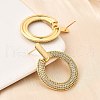 Brass Micro Pave Clear Cubic Zirconia Stud Earrings EJEW-C147-01A-G-3
