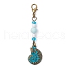 Ocean Theme Alloy Charm & Glass Beads Pendant Decorations HJEW-JM03158-01-2