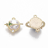 Brass Cubic Zirconia Universe Space Charms KK-T050-46G-NF-3