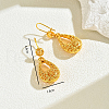 Vintage Alloy Hollow Teardrop Hoop Earrings IR4507-2