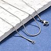 Non-Tarnish Trendy Men's 304 Stainless Steel Snake Chain Necklaces X-NJEW-M065-A-01-4