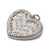 Brass Micro Pave Clear Cubic Zirconia Pendants KK-U076-21P-2