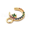 Rack Plating Brass Micro Pave Cubic Zirconia Charms KK-P230-21G-B-3