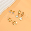 3 Pairs 304 Stainless Steel Flat Round Stud Earring Sets TZ7718-4-2