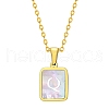 Shell Rectangle Pendant Initial Necklaces PW-WGEBFCF-17-1