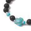 Synthetic Turquoise and Natural Lava Rock Beads Stretch Bracelets for Men Women BJEW-JB11824-01-3