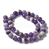 Round Natural Chevron Amethyst Bead Strands G-S380-01B-3