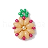 8Pcs 8 Colors Seed Beads Beaded Charms PALLOY-MZ00369-3