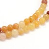 Natural Gemstone Red Yellow Jade Round Bead Strands G-J303-02-4mm-3