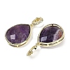 Natural Amethyst Faceted Teardrop Pendants G-B126-04G-07-2
