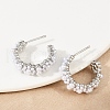 Flower Brass ABS Imitation Pearl Stud Earrings EJEW-M082-05P-5