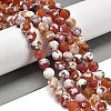 Natural Fire Crackle Agate Beads Strands G-B079-C03-03-1