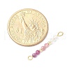 Faceted Round Natural Quartz Crystal & Ruby & Pink Tourmaline Beaded Connector Charms PALLOY-JF03530-09-4