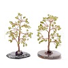 Natural Peridot Chips & Agate Pedestal Display Decorations DJEW-A001-04E-1