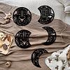 Wood Moon Phase Pendant Decoration HJEW-WH20013-009-4